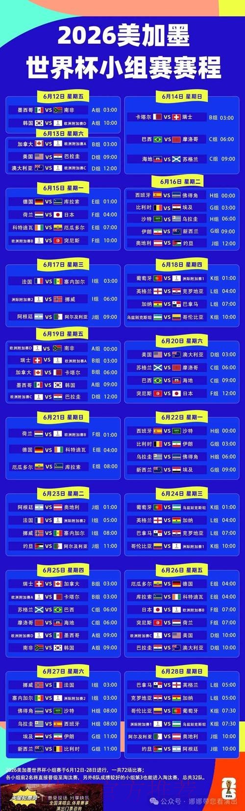 2026世界杯赛程最新赛事详情在哪里看 2026世界杯赛程最新赛事详情在哪里看